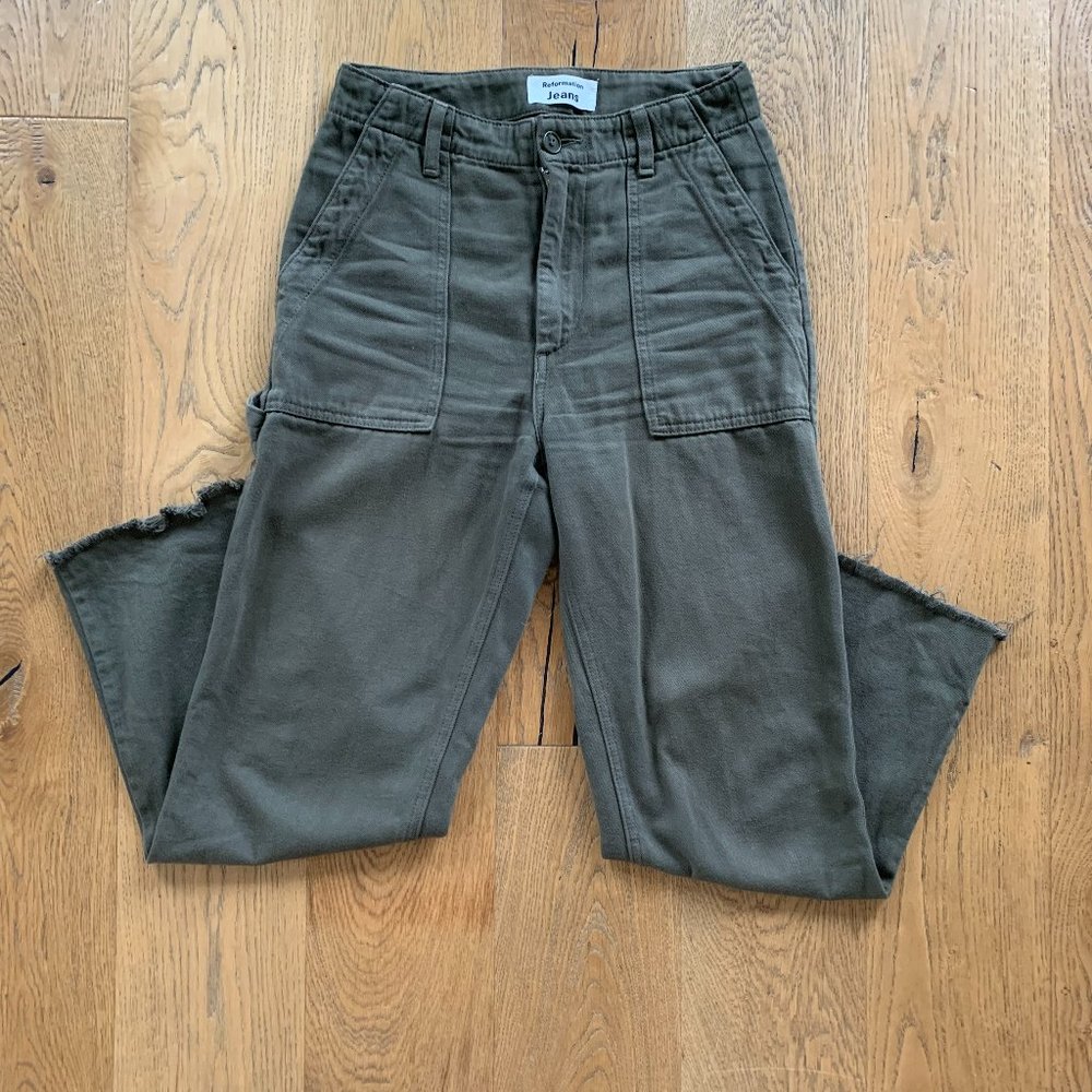 Reformation Utility Pant in Army, Size 26